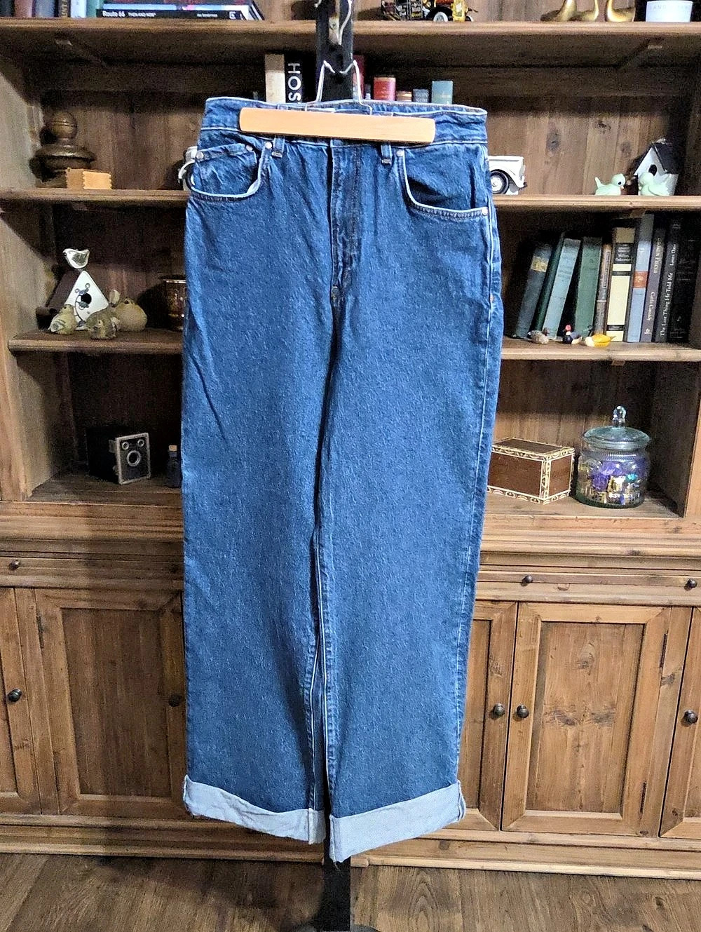 Pilcro Wide Leg Jeans in Blue Waist 30 Like New